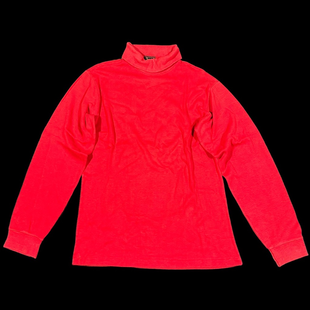Vintage Eddie Bauer Turtleneck Solid Red Long Sleeve Shirt Size Medium